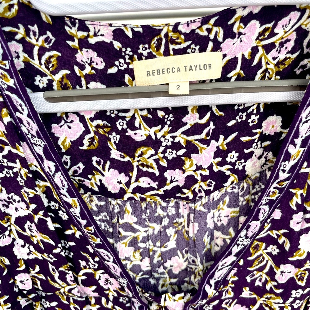 Rebecca Taylor, purple floral summer dress. Size 2